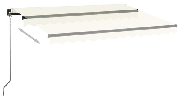 Krémszínű kézzel kihúzható LED-es napellenző 350 x 250 cm