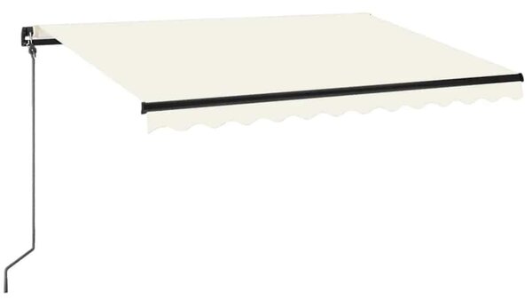 Krémszínű kézzel kihúzható LED-es napellenző 350 x 250 cm