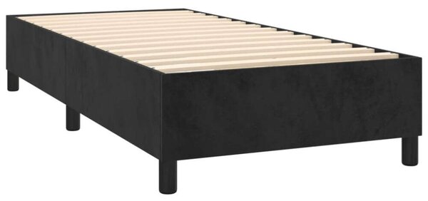 VIDAXL - Fekete Bársony Ágy Matraccal - 100x200 cm