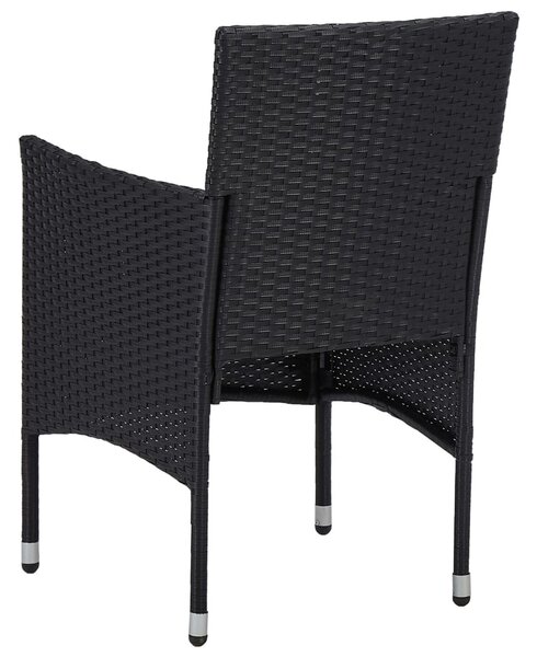 2 db fekete polyrattan kerti szék