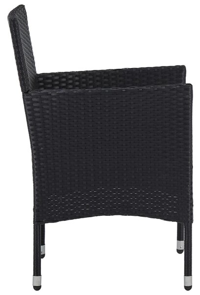 2 db fekete polyrattan kerti szék