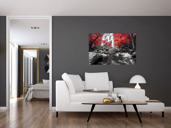 Kép - Vízesések az őszi tájban (90x60 cm)