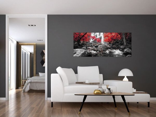 Kép - Vízesések az őszi tájban (120x50 cm)