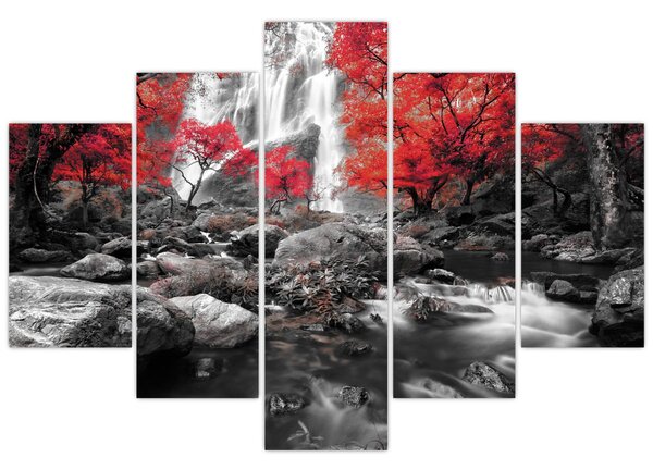 Kép - Vízesések az őszi tájban (150x105 cm)
