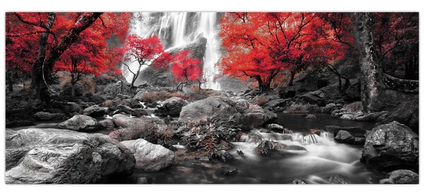 Kép - Vízesések az őszi tájban (120x50 cm)