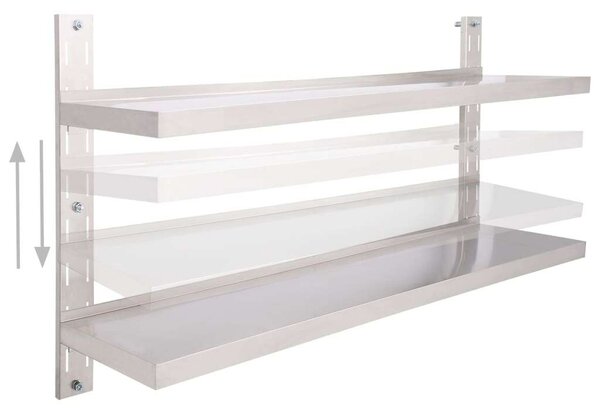 VidaXL Konyhai Fali Polc - Rozsdamentes Acél - 150x30 cm