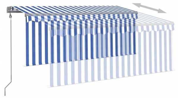 Kék és fehér automata napellenző redőnnyel 3 x 2,5 m