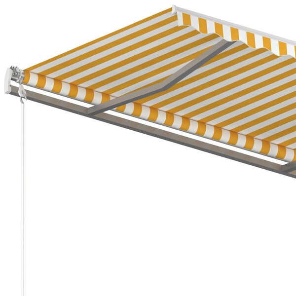 Sárga és fehér kézzel kihúzható napellenző 350 x 250 cm
