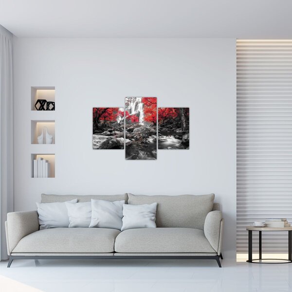 Kép - Vízesések az őszi tájban (90x60 cm)