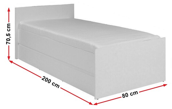 Egyszemélyes ágy 80 cm Cortez C 08 (sonoma tölgy) ( ágyráccsal)