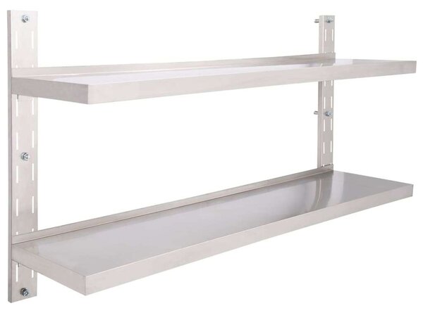 VidaXL Konyhai Fali Polc - Rozsdamentes Acél - 150x30 cm