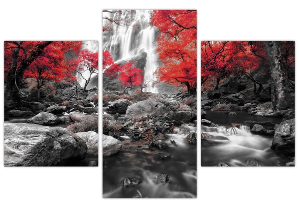 Kép - Vízesések az őszi tájban (90x60 cm)