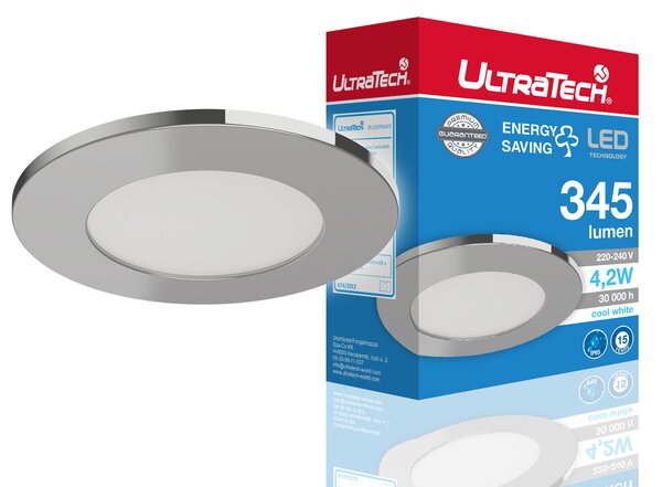 UltraTech LED spot 4,2W 345lm 4000K 110° 30000óra króm IP65