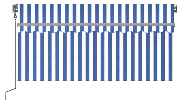 Kék és fehér automata napellenző redőnnyel 3 x 2,5 m