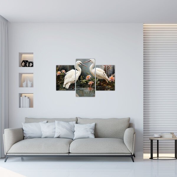 Kép - Fehér darvak (90x60 cm)