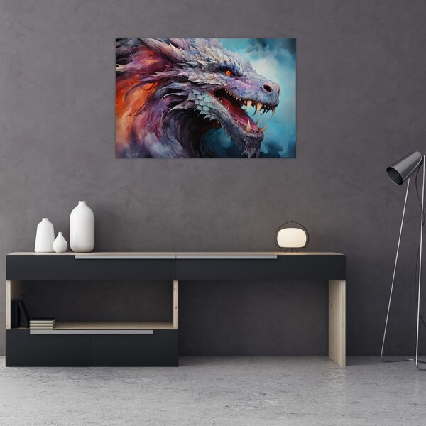 Kép - Egy sárkány illusztrációja (90x60 cm)