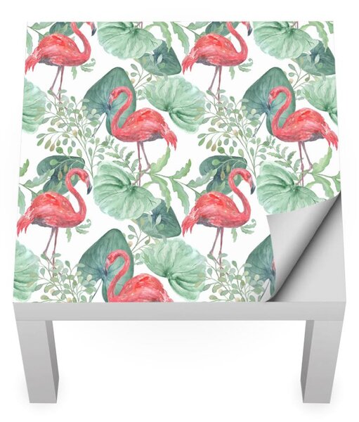 IKEA LACK asztal bútormatrica - flamingók és trópusi növények
