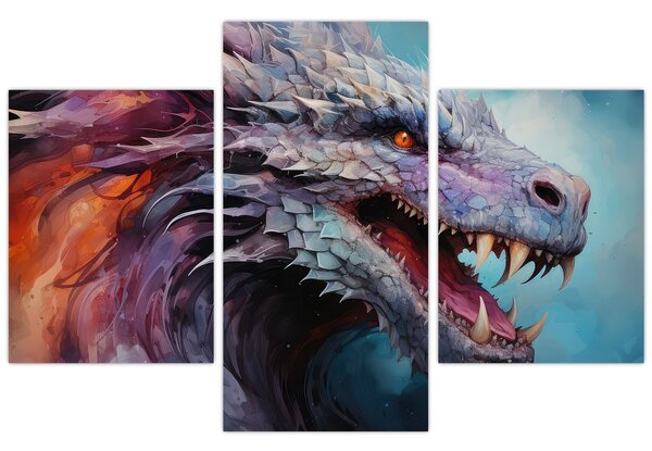 Kép - Egy sárkány illusztrációja (90x60 cm)