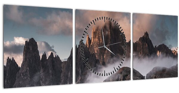 Kép - A ködben rejtett olasz dolomitok (órával) (90x30 cm)