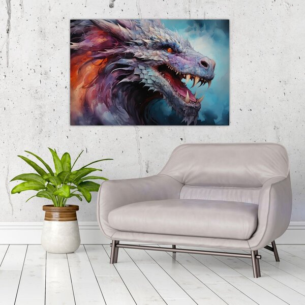 Kép - Egy sárkány illusztrációja (90x60 cm)