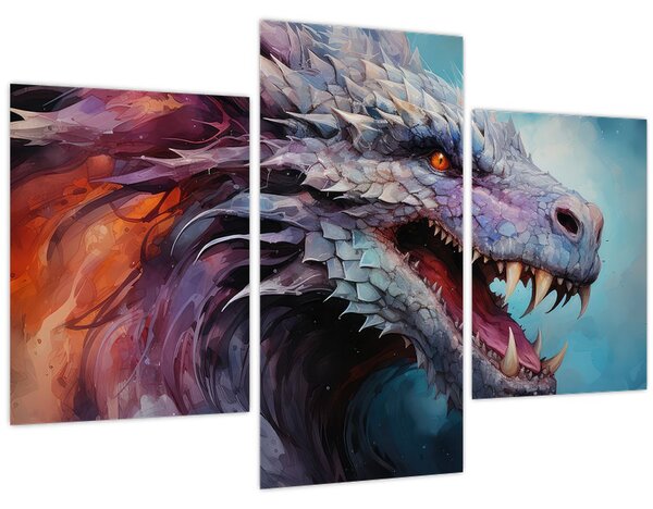 Kép - Egy sárkány illusztrációja (90x60 cm)
