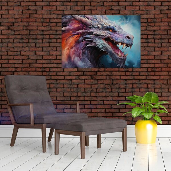 Kép - Egy sárkány illusztrációja (90x60 cm)