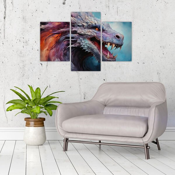 Kép - Egy sárkány illusztrációja (90x60 cm)