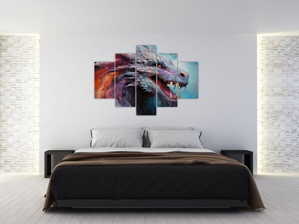 Kép - Egy sárkány illusztrációja (150x105 cm)