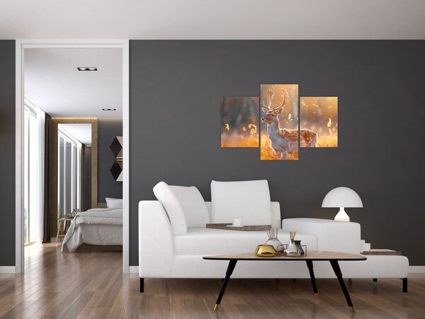 Kép - Szarvas a mezőn (90x60 cm)