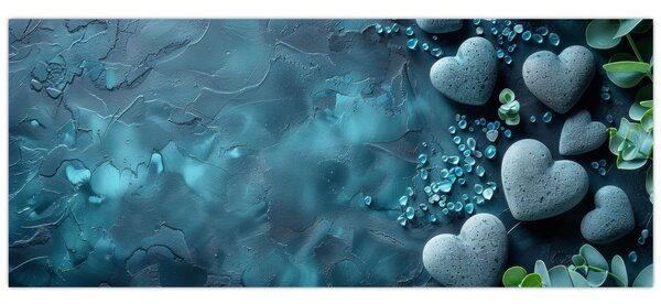 Kép - Szív alakú kövek (120x50 cm)