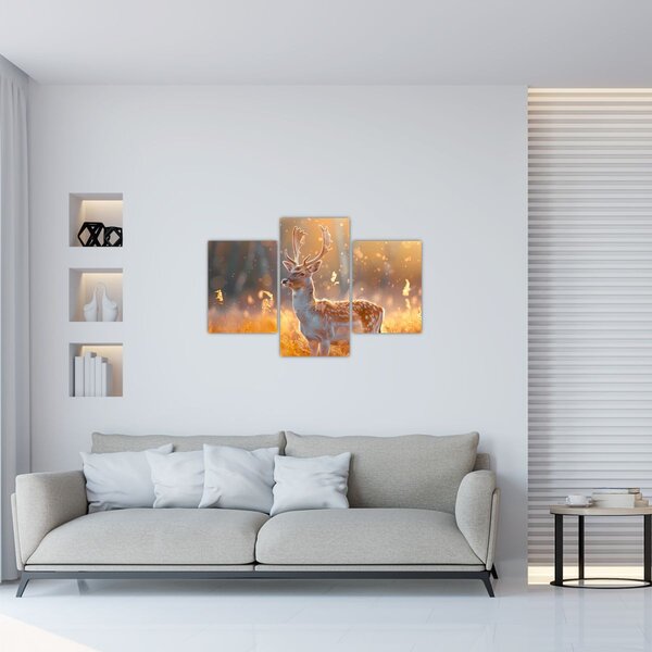 Kép - Szarvas a mezőn (90x60 cm)