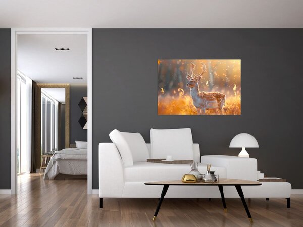 Kép - Szarvas a mezőn (90x60 cm)