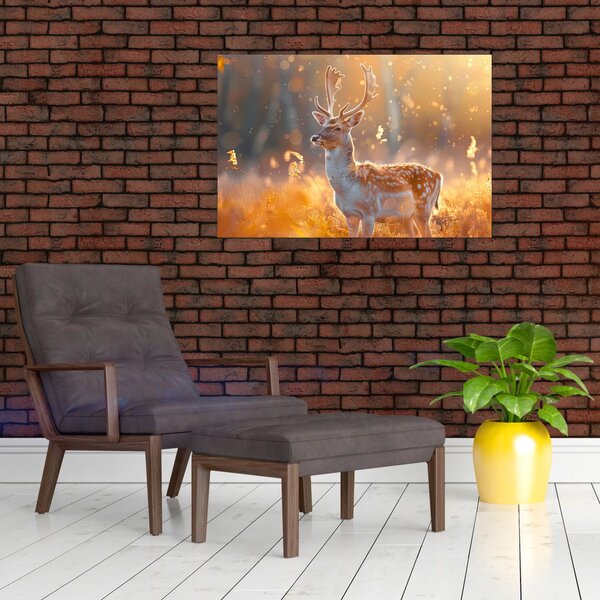 Kép - Szarvas a mezőn (90x60 cm)