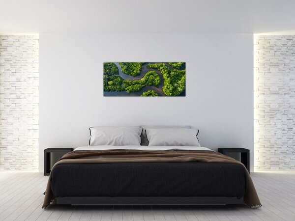Kép - Erdei táj folyóval (120x50 cm)