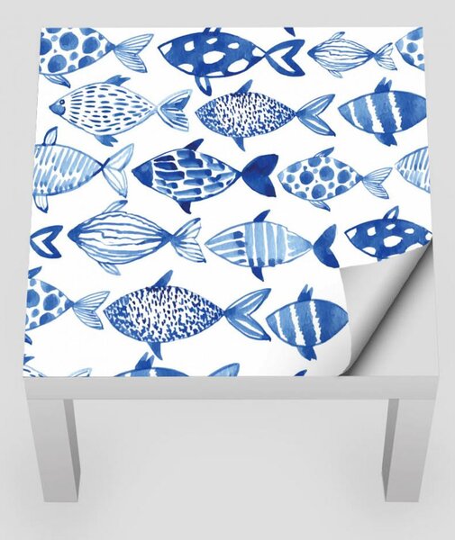 IKEA LACK asztal bútormatrica - kék halak