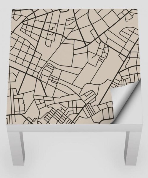 IKEA LACK asztal bútormatrica - a város bézs térképe