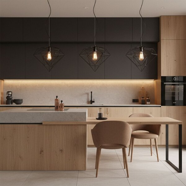 Függő lámpa DIAMENT METAL LOFT BLACK APP563-1CP