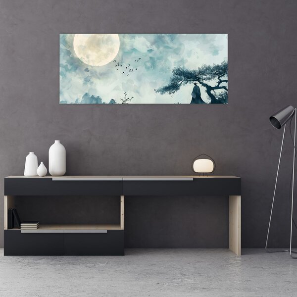 Kép - Telihold festmény (120x50 cm)