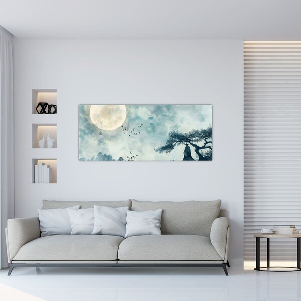 Kép - Telihold festmény (120x50 cm)