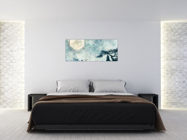 Kép - Telihold festmény (120x50 cm)