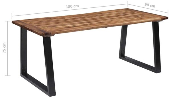 VidaXL Akácfa Étkezőasztal - Ipari Stílus - 180x90 cm