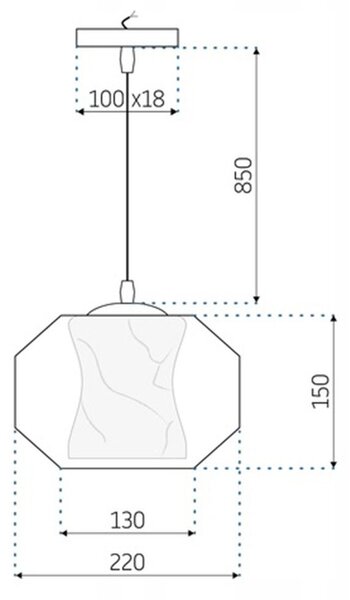 Mennyezeti lámpa APP908-1CP Marble fehér