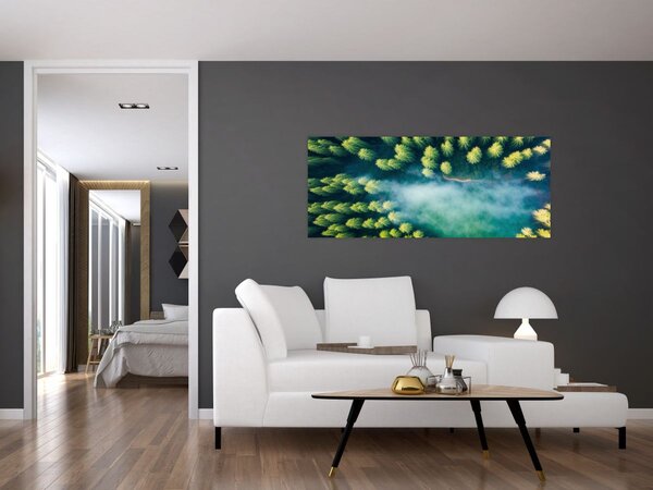 Kép - Egy ködbe burkolt erdő (120x50 cm)