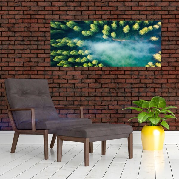 Kép - Egy ködbe burkolt erdő (120x50 cm)