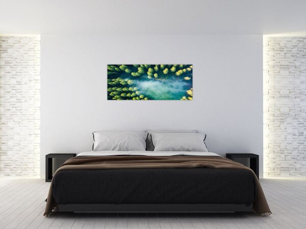 Kép - Egy ködbe burkolt erdő (120x50 cm)