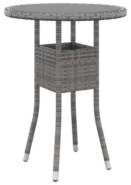 VidaXL 3 részes szürke polyrattan kerti bisztrószett
