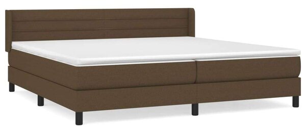 VidaXL sötétbarna szövet rugós ágy matraccal 200 x 200 cm