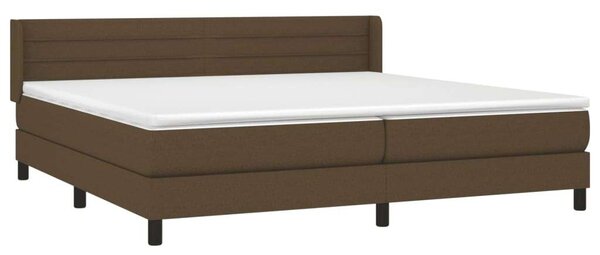 VidaXL sötétbarna szövet rugós ágy matraccal 200 x 200 cm