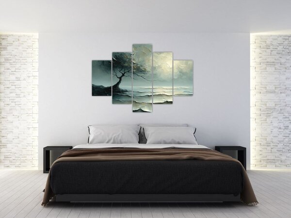 Kép - Olajfestmény egy fa az óceánnal (150x105 cm)