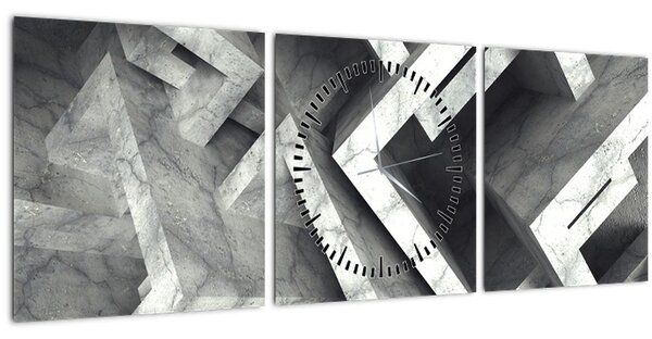 Absztrakt kép kocka (órával) (90x30 cm)